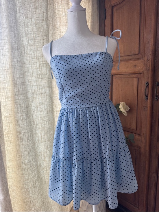 Honey and Rosie Dresses & Skirts - Honey and Rosie Light Blue Polka Dot Dress